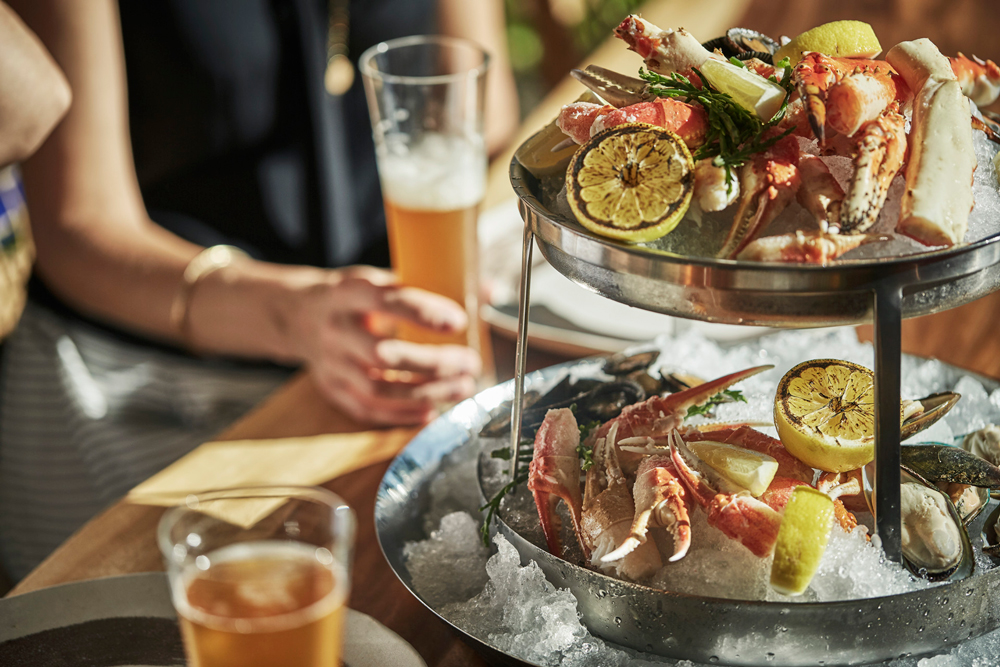 The seafood spread at the Four Seasons Resort Oahu at Ko Olina